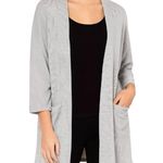 Donni Ribbed Lightweight Open Front Cardigan in Light Grey One Size NWT Gray Photo 0