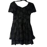 Vintage Amanda Taylor Women's 10 Chiffon Floral Burnout‎ Dress Gothic Goth Alt Black Photo 5