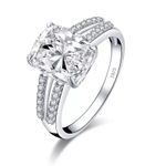 Sterling Silver SIZE 6 925  Cushion Cut Stimulated Diamond Engagement Wedding Ring Photo 1