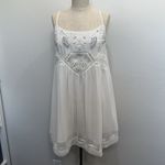 Lovers + Friends  Sz XS Sammi Mini Dress Embroidered Beaded Bling Babydoll Sheer Photo 2