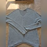 Vince Women's Blue Stonewash summer layer boho beach V-Neck Linen Sweater Small Photo 3