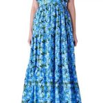 English Factory Women's Floral-Print Tiered Flutter-Sleeve Dress Blue Sz XS NWT Photo 0