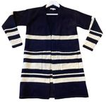 Just Madison navy striped cardigan jacket size small Blue Photo 0