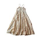 Free People NWT  Via Dress Womens Large Gingham Cotton Midi Yellow Shirt Sundress Photo 8