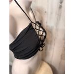 HYFVE  Black Lace-Up Halter Crop Top Size Small Pink Chateau Boutique NWT Photo 2