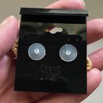 Vintage rattan woven wooden triangle pierced earrings Photo 3