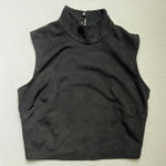Guess  Women’s High Neck Cropped Sleeveless Suede Top - Size S  Photo 0