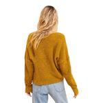 Free People Finders Keepers V Neck Moss Yellow Green Textured Crop Sweater Small Photo 3