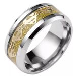 Gold Carbon Fiber Superman Symbol Ring Multiple Photo 1
