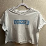 Levi’s White and Light Blue  Crop Top Photo 0