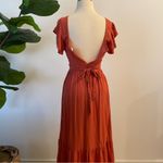 Louna | Flutter Tie Back Midi Dress Orange Size XS Photo 4