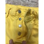 Levi's Levi Strauss  Wmn's 29 Yellow Button Fly Cuffed Crop Jeans Raw Hem Photo 2
