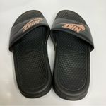 Nike  Benassi slides black with pink writing‎ women’s size 10 casual athleisure Photo 4