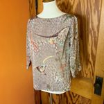 Vintage 80s dressy colorful leopard blouse Size 4 Photo 7