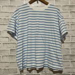 Old Navy Women’s white/blue vertical stripe short sleeve t-shirt, XL Photo 0