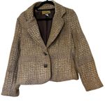 Painted Pony VTG Blazer Jacket Crocodile Tapestry Jacquard USA SZ XL Western Tan Photo 1