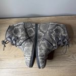 Toms  Desert Wedge Booties Womens 8 Grey Python Animal Print Lace Up Ankle Boots Photo 4