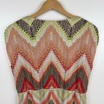 Chico's Womens Tessa Chevron Knit Maxi Dress Sz 1 (S) Crochet Stretch Boho Retro Photo 5
