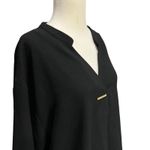 Marc New York Blouse Womens M Black Gold Logo Career Business Minimalist Chic Size M Photo 2