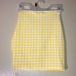 Pretty Little Thing  Checker Mini Bodycon Skirt Yellow & White Women Size 2 Photo 1