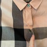 Burberry  Brit Pink Black Plaid Button Down Shirt Preppy Cotton Women's size XS Photo 4