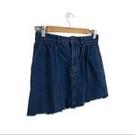 ZARA Denim Mini Skirt Pleated Raw Hem Size XS Photo 3