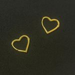 18K Gold Plated Love Heart Stud Earrings for Women Photo 1