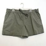 Loft ANN TAYLOR Olive Green High Rise Drawstring Cotton Pull On Paperbag Shorts Photo 1