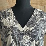 Vintage Vol.1 Wrap Top Sz PL Beige Black Lace Print Cap Sleeve Office Photo 1
