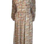 Lush Clothing Lush floral midi dress size L juniors front slit 3/4 sleeve V neck Photo 2