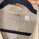 Tahari Olive Army Green Linen Sleeveless Collared A-Line Shirt Dress Women's 14 Photo 4