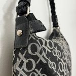 XOXO  Y2K‎ Black & Gray Logo Hobo Bag Purse Braided Handle Small Shoulder Bag Photo 3
