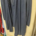Wonderly  Navy Blue Cardigan Sz M sweater open Longline Duster Cotton Photo 2