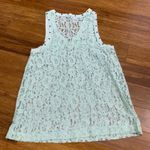 EXPRESS Mint Green Lace Studded V Neck Sleeveless Tank Top Womens Size Medium Photo 2