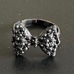 Adjustable Black Color Bow Tie Ring Photo 3