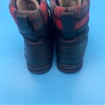 LL Bean US size 7.5 Charcoal Leather Park Ridge Casual Lace Up Boot w/ Red Plaid Black Photo 4
