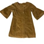 LAL Women's Corduroy Button Front Dress with‎ Bell Sleeve Camel Brown Size M Size M Photo 6