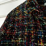 Damee Multicolor Rainbow Tweed Peplum Jacket Bell Sleeves Size Extra Large (XL) Black Photo 2