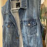 Cotton On  Womens distressed Denim Vest Jacket Size S Blue Sleeveless Pockets Photo 3