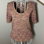 Anthropologie Moth Rainbow Spacedye Knit Short Sleeve Scoop Neck Top Size XL Photo 1