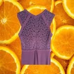 Nightway Purple Lace Sequin Top‎ with Solid Bottom Dress Size 10 Photo 5