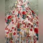 Karen Millen pleated floral Midi v-neck ties back cutout Dress Photo 4