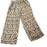 Stylish Black and Cream Wide Leg Pants Size M Photo 0
