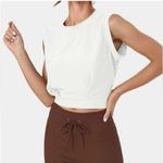 Halara  Crew Neck Sleeveless Cropped Yoga Top White Size Small Photo 2