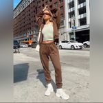 Princess Polly  RENNA TRACK PANTS BROWN size 2 Photo 1