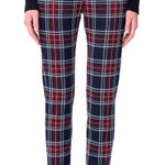 J. McLaughlin NWT Stewart Royal Tartan Plaid Navy High Rise Pants Photo 0
