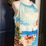 London Times Multicolor Beach Scene Linen Blend Dress NWT size 10 Photo 1