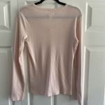 Michael Stars  for Anthropologie Pink Metallic Thread V Neck Quiet Luxury‎ Medium Photo 4