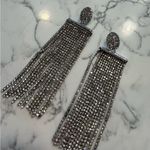 Silver Sparkly Rhinestone Dangle Dangly Earrings Photo 5