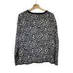 Lands' End Sweater Women XL Knit Cardigan Animal Print Supima Cotton Leopard Photo 1